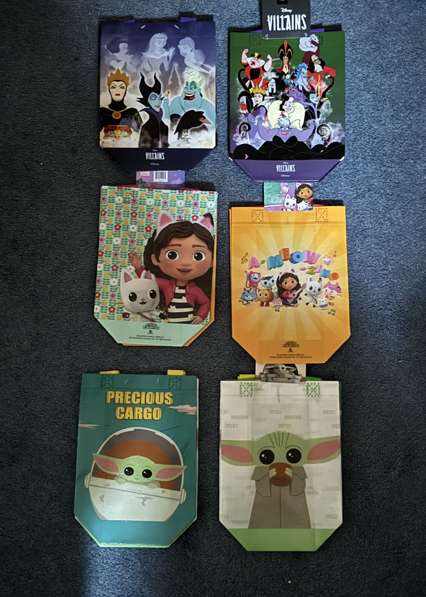 Character Reusable Tote Bags, 8x3x7 in., 2 bags per pack, $1.25 ea pack