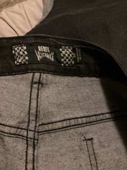 Rebel Vengeance Two-Tone Contrast Panel Streetwear Jeans - Size 38