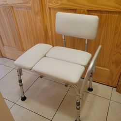 White Shower Chair with Back