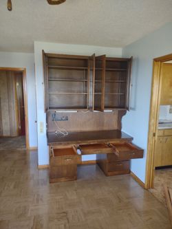Antique desk with cabinet