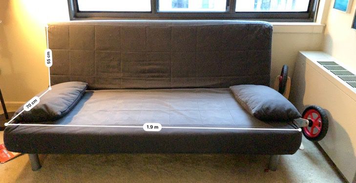 Ikea Beddinge lovas sofa bed with cover and pillows
