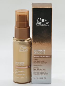 Wella Ultimate Smooth/7 Silky Milk Lightweight Leave-In Heat Protection 1 Oz