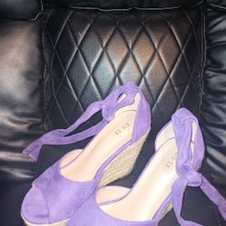 Purple suede heels 7.5