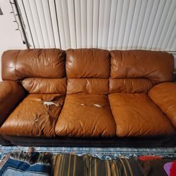 FREE Leather Couch/Sofa - Pick Up Only FCFS 