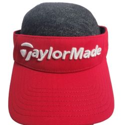 TaylorMade Golf Visor Adjustable Cap Hat Red White One Size Fits All
