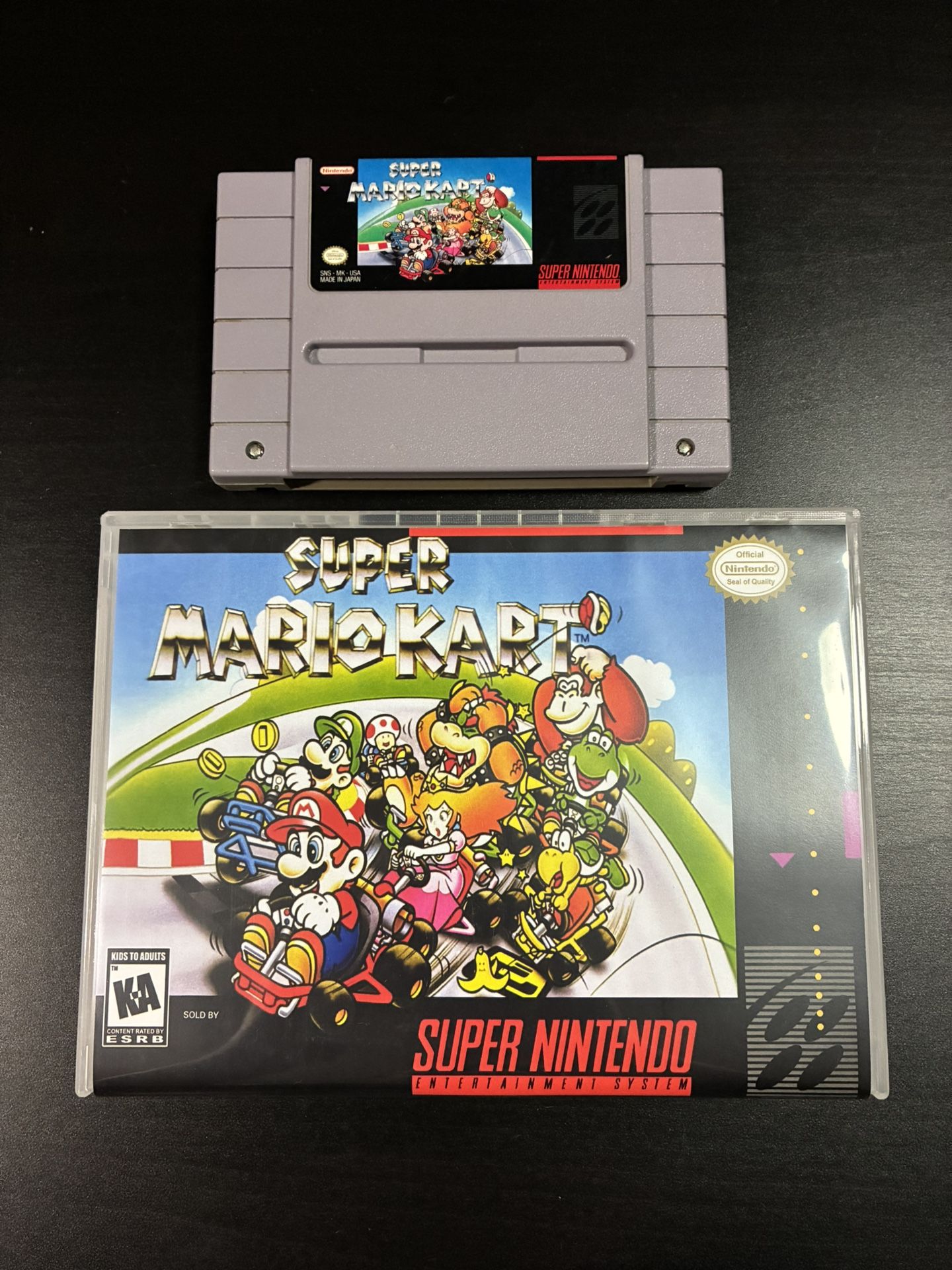 Super Mario Kart for Super Nintendo SNES w/ Custom Case