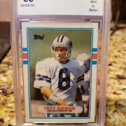 1989 Topps Traded Troy Aikman Graded Card Mint 10