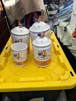 Ceramic Rooster Canister Set