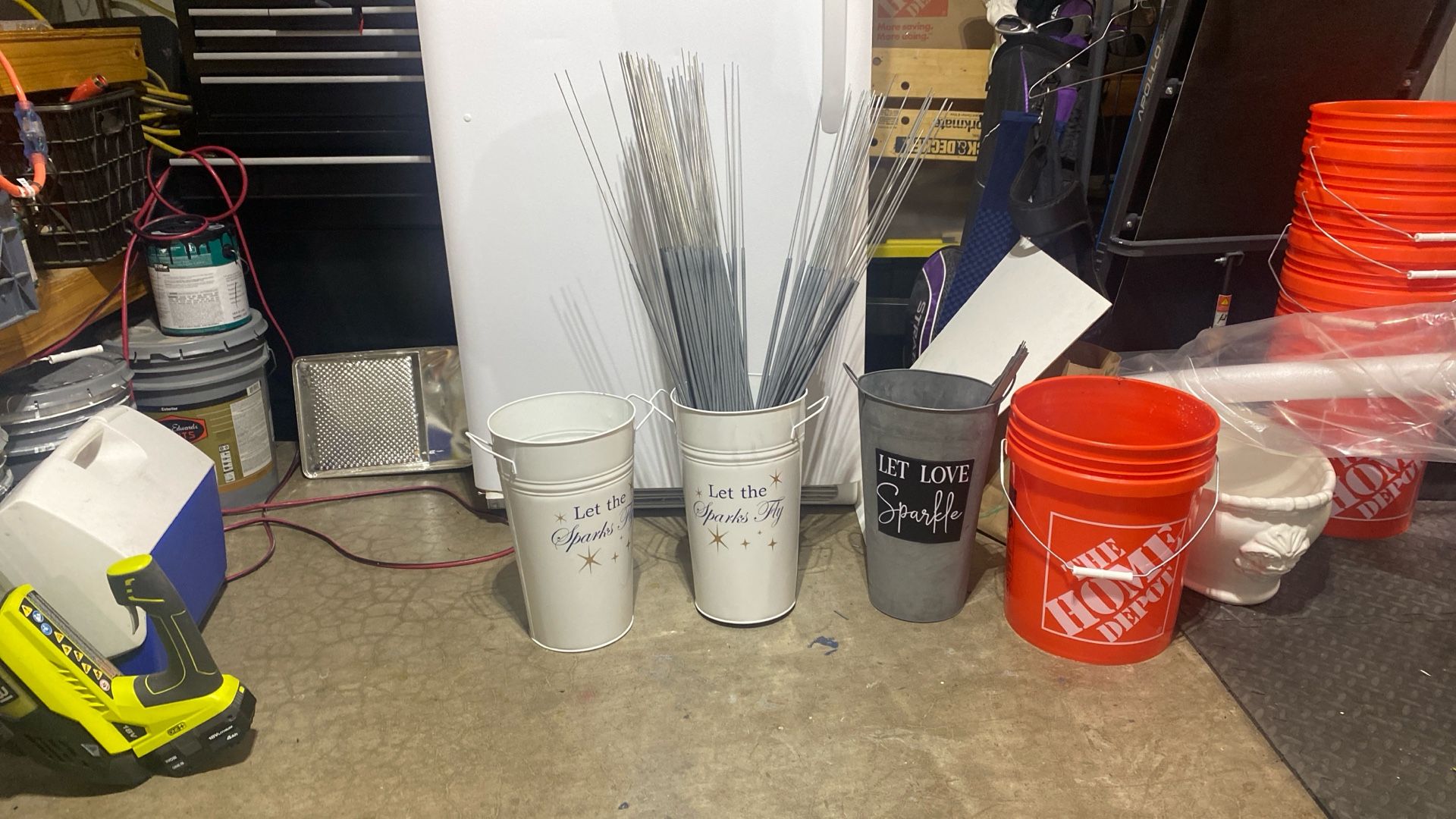 Sparkler Holders And Wet Bucket