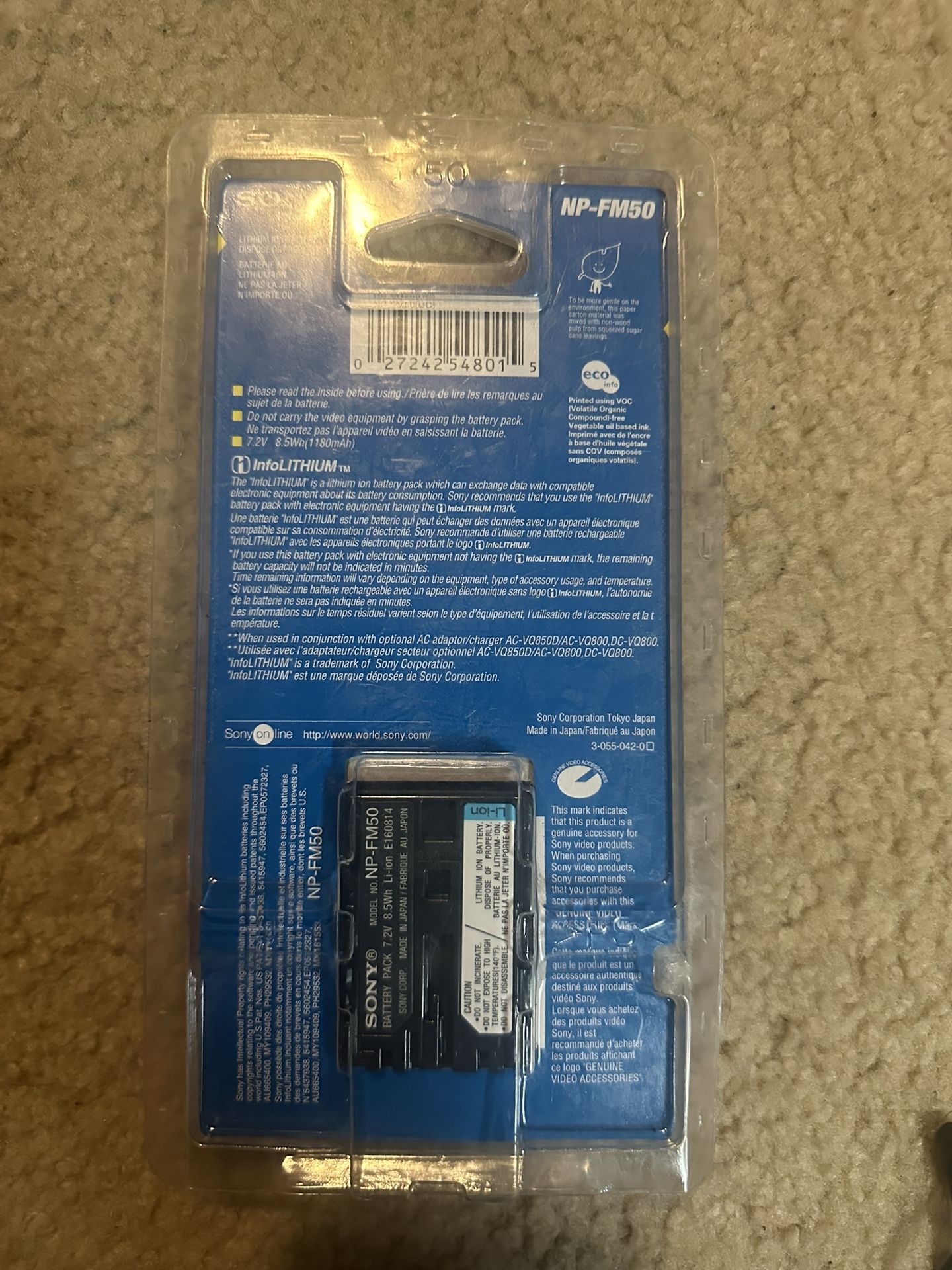 Sony NP-FM50 InfoLITHIUM M Series rechargeable battery pack