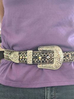 Western Rhinestone Studded Bling Belt
