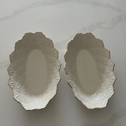 LENOX Symphony Bowl. Scalloped, Gold Rim