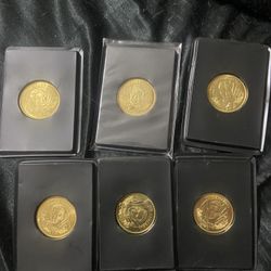 6 - 1996 Pinnacle Mint Hockey Coins - Gold Or Gold Plated