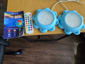 2 LED Swimming Pool Lights with Power Adapter & Remote/App Control