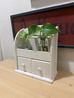 Adorable White Shelf with Drawers/2 Drawers Shelf