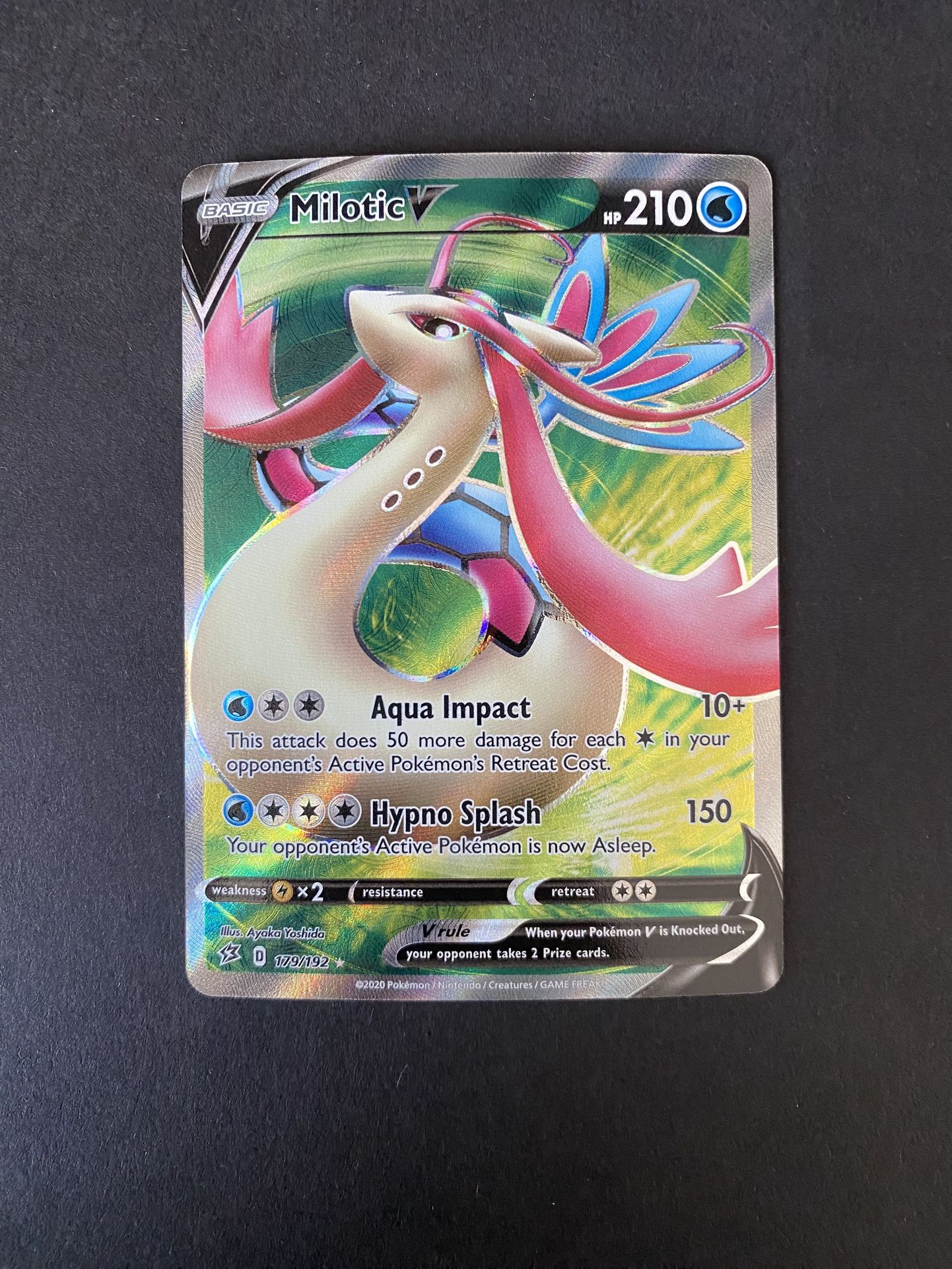 Milotic v Full Art Holo Card 179/192 Swsh02: Rebel Clash NM Condition