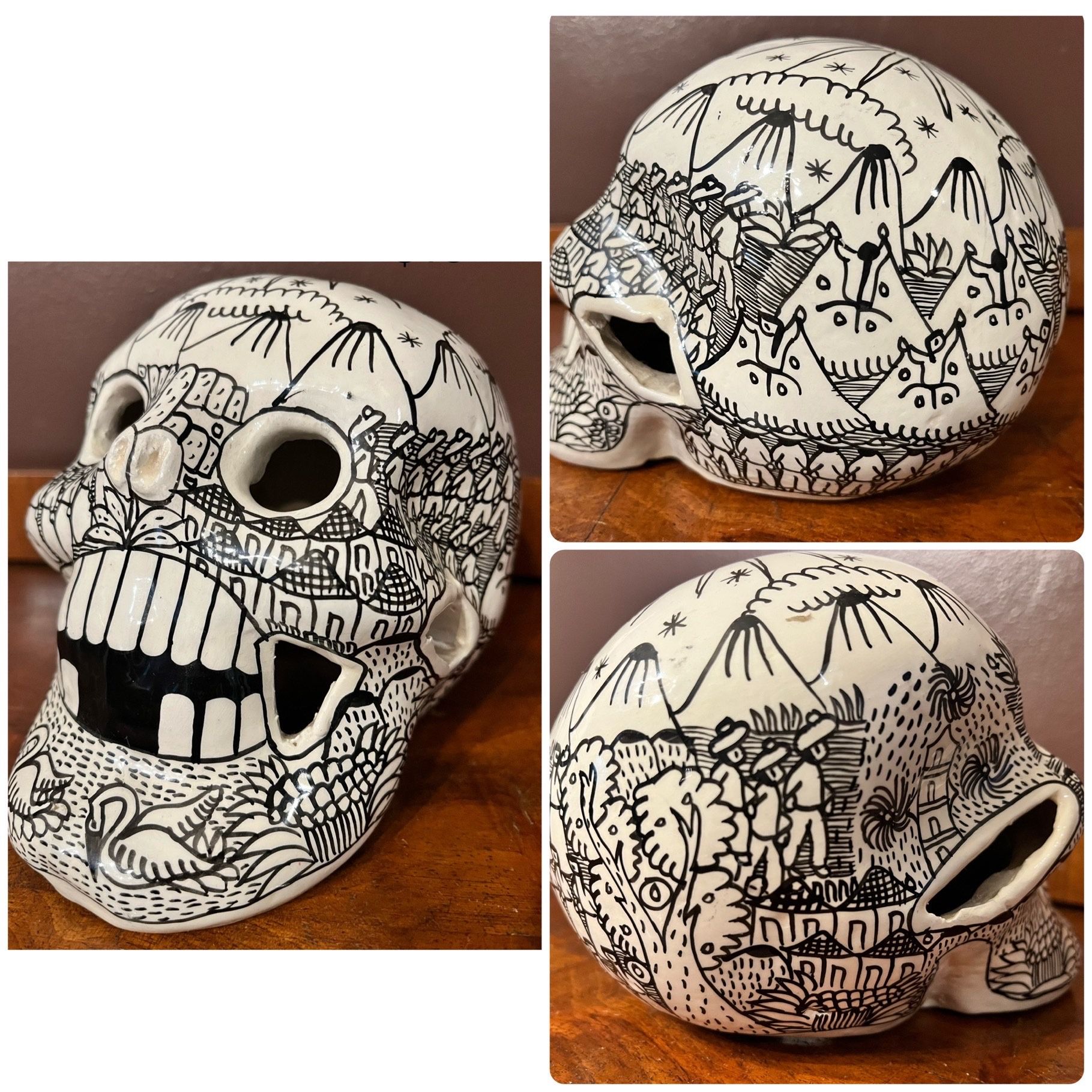 Hand-painted Ceramic Skull