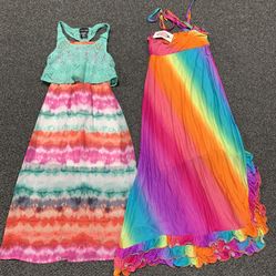 Bundled lot of 4 girls size 7 sun dresses - see both photos - 2 are long maxi dresses 