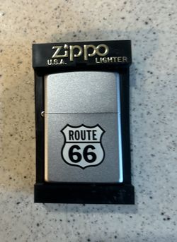 Zippo Route 66 Satin Chrome. Lighter