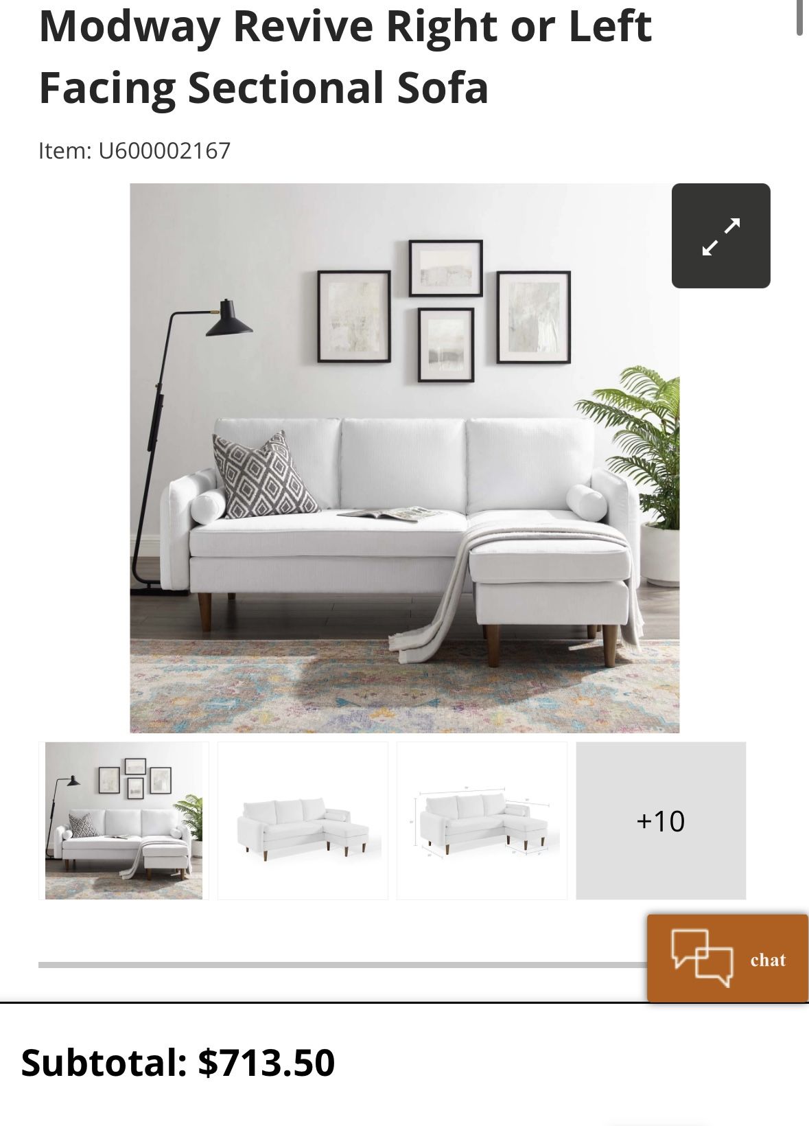 Modway Revive Right or Left Facing Sectional Sofa