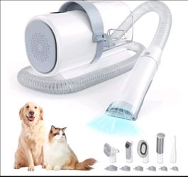 Pet Grooming Vacuum Kit, 3 Adjustable Suction Modes, 5 Professional Grooming Tools with Low Noise Dog, 10000PA Cat Hair Clippers for Home Cleaning, 2.