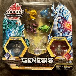 New Bakugan Evolutions Genesis Collection Pack - 2 Light Up Action Figures, 4 Exclusive Bakugan, 2 Nanogan, 8 Cards, 4 BakuCores