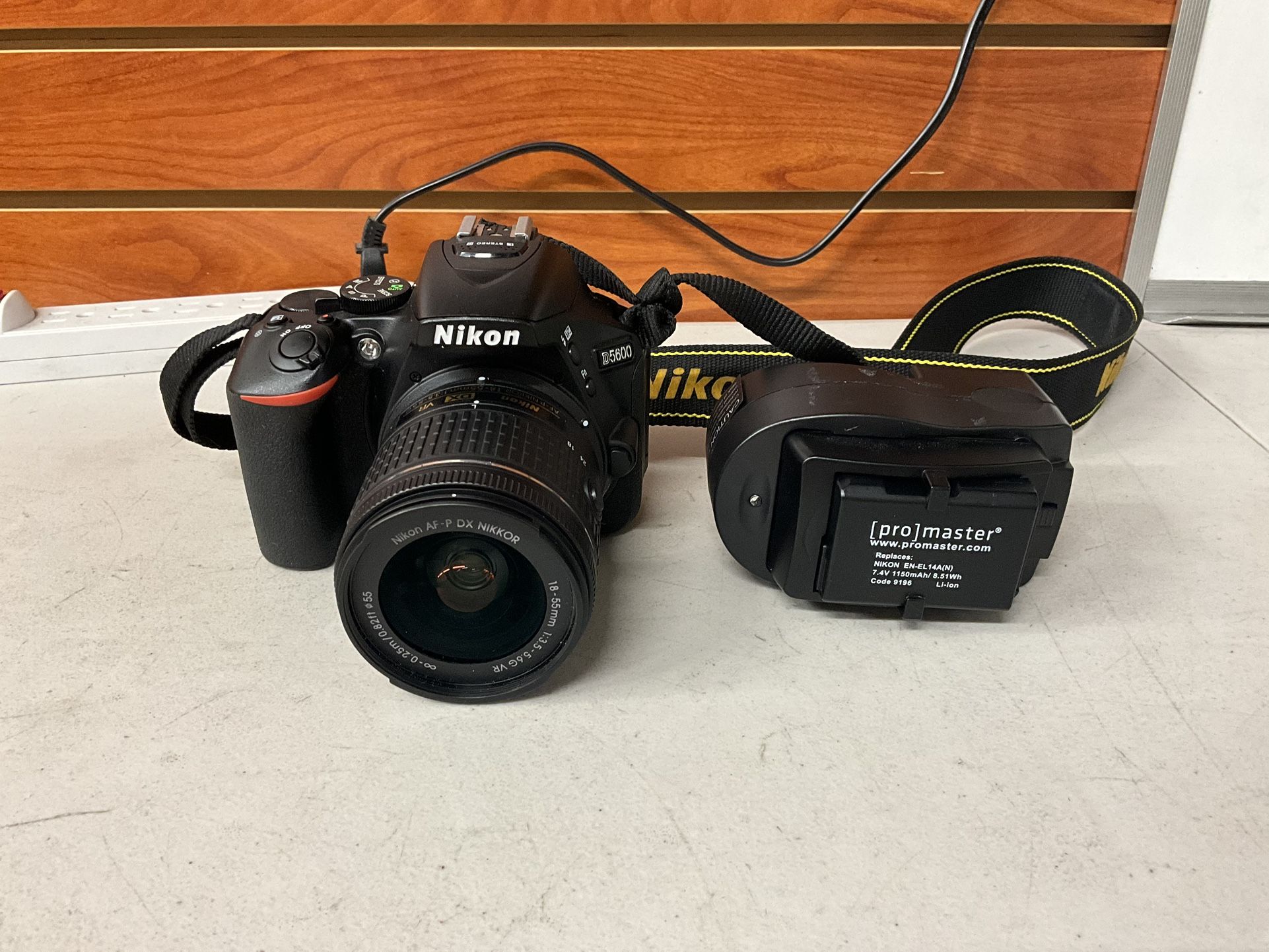 Nikon D5600 24.3 MP DSLR Camera W/ Lens, Battery & Charger