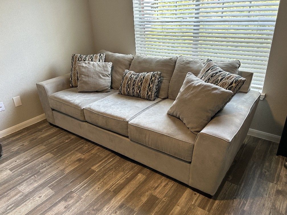 Living Spaces Oversize Grey Couch