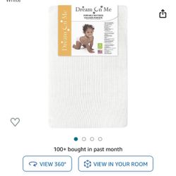 Dream On Me 2-in-1 Breathable Two-Sided 3” Portable Mini Crib Mattress, Greenguard Gold Certified, Vinyl and Breathable Fabric, White Shipping and Loc