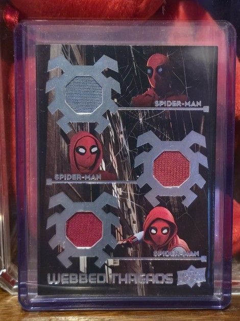 2017 Marvel Spider-Man Homecoming Webbed Threads Triple Relic Upper Deck Memorabilia trading card WTT2 (MINT)