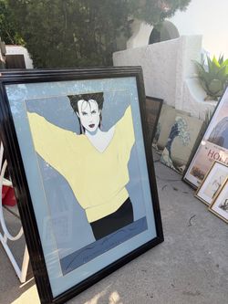 Framed Patrick Nagel Style Fashion Art Print