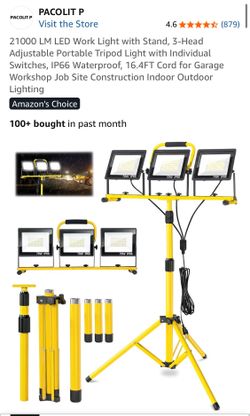 PACOLIT new 21000 LM led work light W tripod