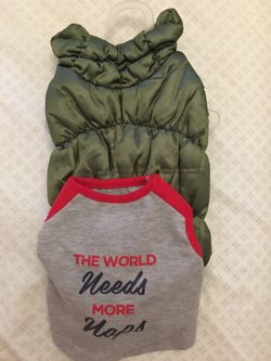 Small tee~shirt & Green Jacket & inside Vest for 🐶 Dog