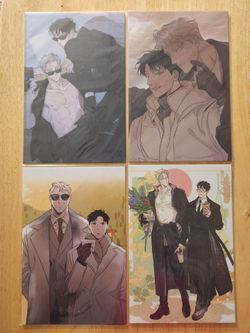Roses And Champagne Bouquet Merch BL Manhwa Artboards Set of 4