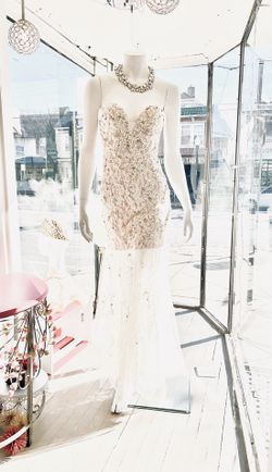 Jovani Prom Dress-Strapless Ivory Dress Size 4