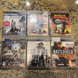 Sony PlayStation 3 PS3 Game Lot of 6 - Assassin's Creed III, Kung Fu Panda & Mor