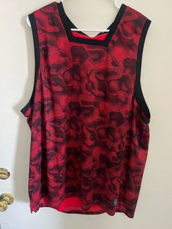Red and Black Camo Basketball Jersey