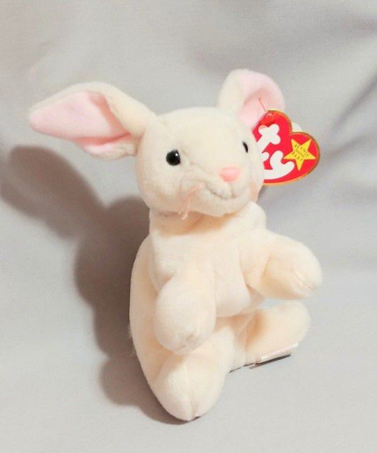 Nibbler the Smiling  Rabbit, TY Beanie Baby 1998, Swing tag ERROR