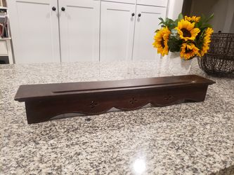 Spanish or Moroccan style dark stained scalloped wood ledge/shelf