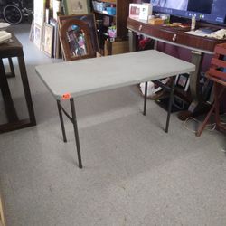 Folding Rectangular 4ft Table Gray