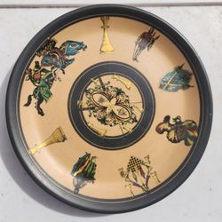 Vintage Florentine Decorotive Plate Handmade Italy