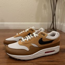 Size 9.5 - Nike Air Max 1 Essential British Tan Light Bone Black FZ5808-004