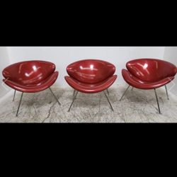 Mid Century Red Vinyl Chairs