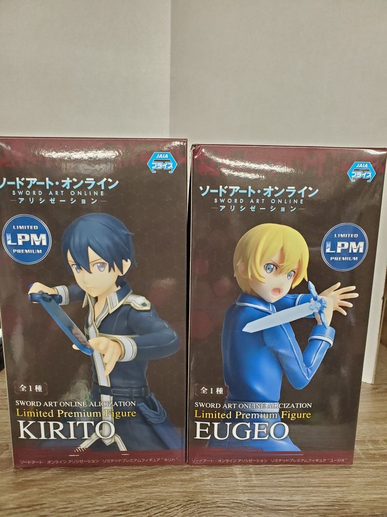 Japanese anime sao Sword Art Online: Alicization Eugeo and kirito Limited Premium Figure toy 8.3 inches each