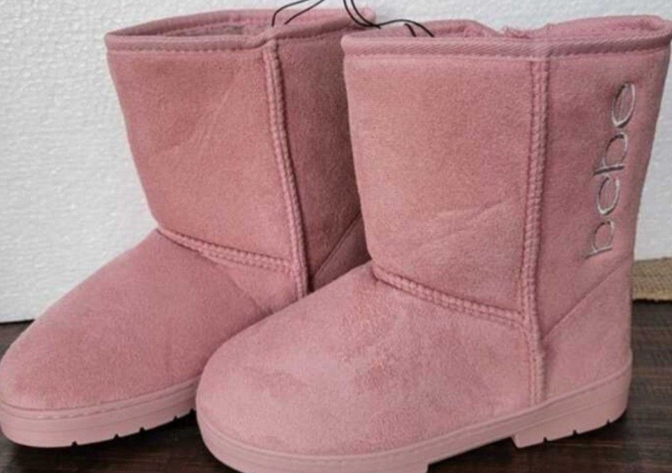 New BEBE Little Girls Mircosuede Faux Fur Winter Boots