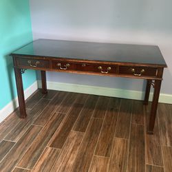 Cherry Wood Desk With Glass Top