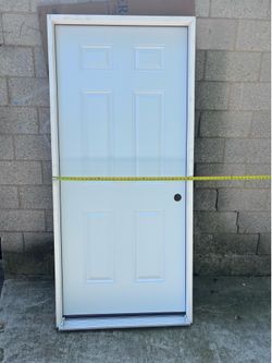 36x80 Steel Door | White Framed