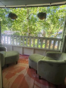 2 SETS! Velvet Chair Ottomon