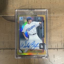 Walker Buehler 2015 Bowman Chrome Auto Gold Rookie Card