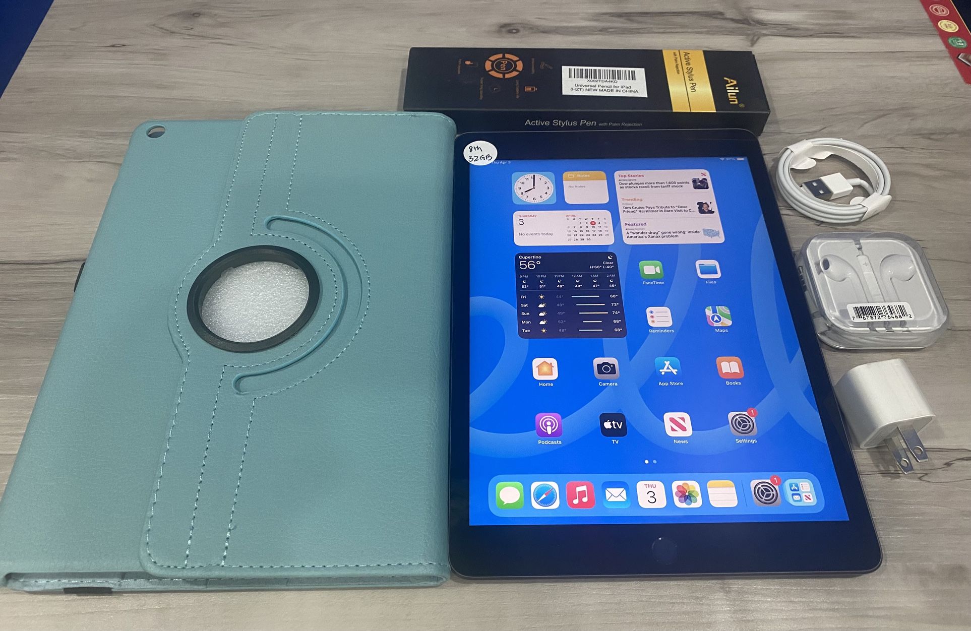 Apple IPad 9th Generation (10.2” Retina /Touch ID /IOS 29l) 256 GB with Pen  & Accessories 